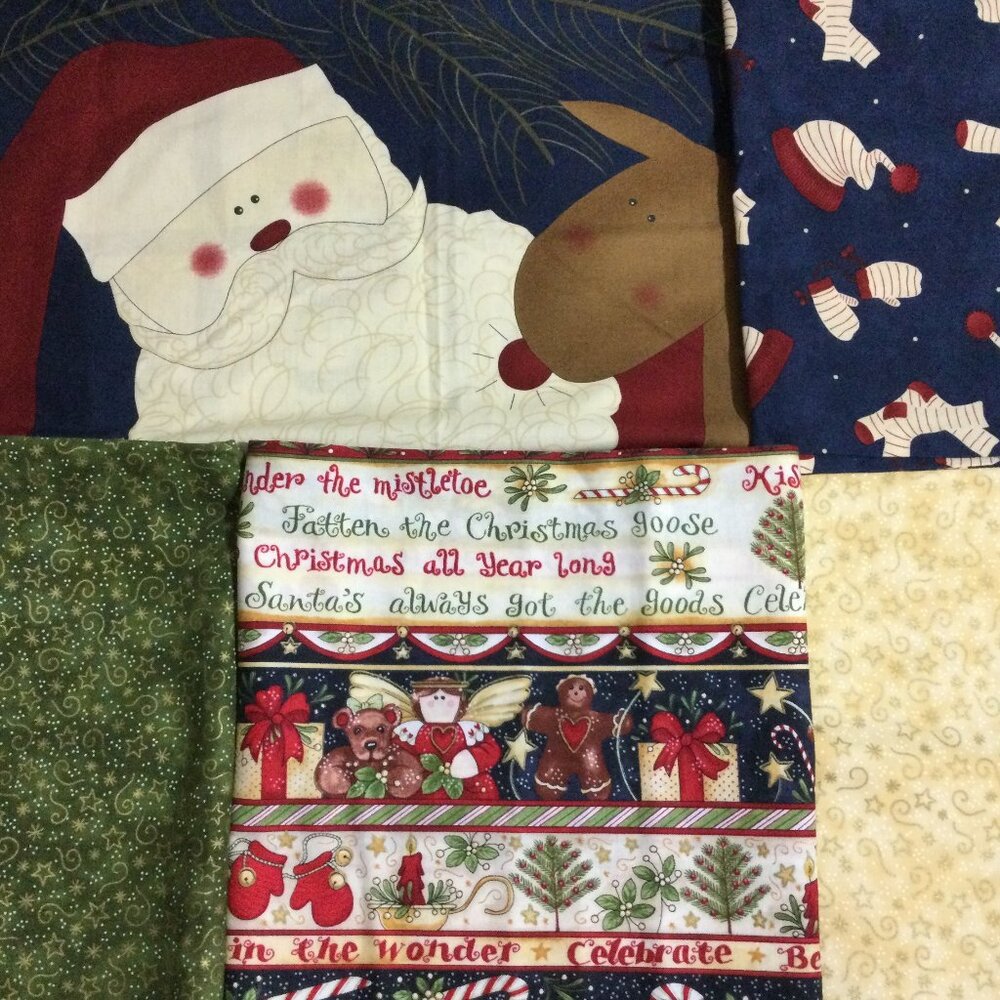Santa and Snowmen Fabric